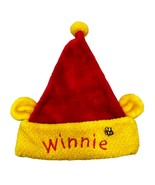 Winnie The Pooh Santa Hat Disneyland Paris Red &amp; Yellow Plush Kids Chris... - $1,373.36 MXN