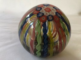 Vintage 3 Fiori Murano Italy Millefiori glass   Paperweight - presse pap... - £87.34 GBP