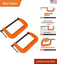 6-in C-Clamp Set, Clamps for Woodworking,1000lbs Load Limit, 2660 C-Clam... - $64.13