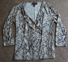 DANA BUCHMAN brown/beige Snakeskin Print Stretch Top Size S - £4.62 GBP