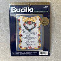 VTG Bucilla Counted Cross Stitch A Dream Is A Wish... Kit #41989 5&quot;x7&quot; NIP - $14.50