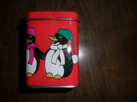 Tin Scented candle Winter Scene Christmas Holiday Penguins - $10.99