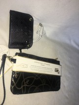 Adrienne Vittadini Studio Phone Charging Wallet Wristlet black logo new - £46.89 GBP