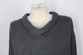 Pure J Jill M Gray Cowl Neck Rib Trim Tunic Sweater Cotton Wool - £26.14 GBP