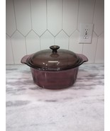 Vision Corning Ware Cookware 5L Dutch Oven Pot Pyrex Lid USA Cranberry A... - $67.87 CAD
