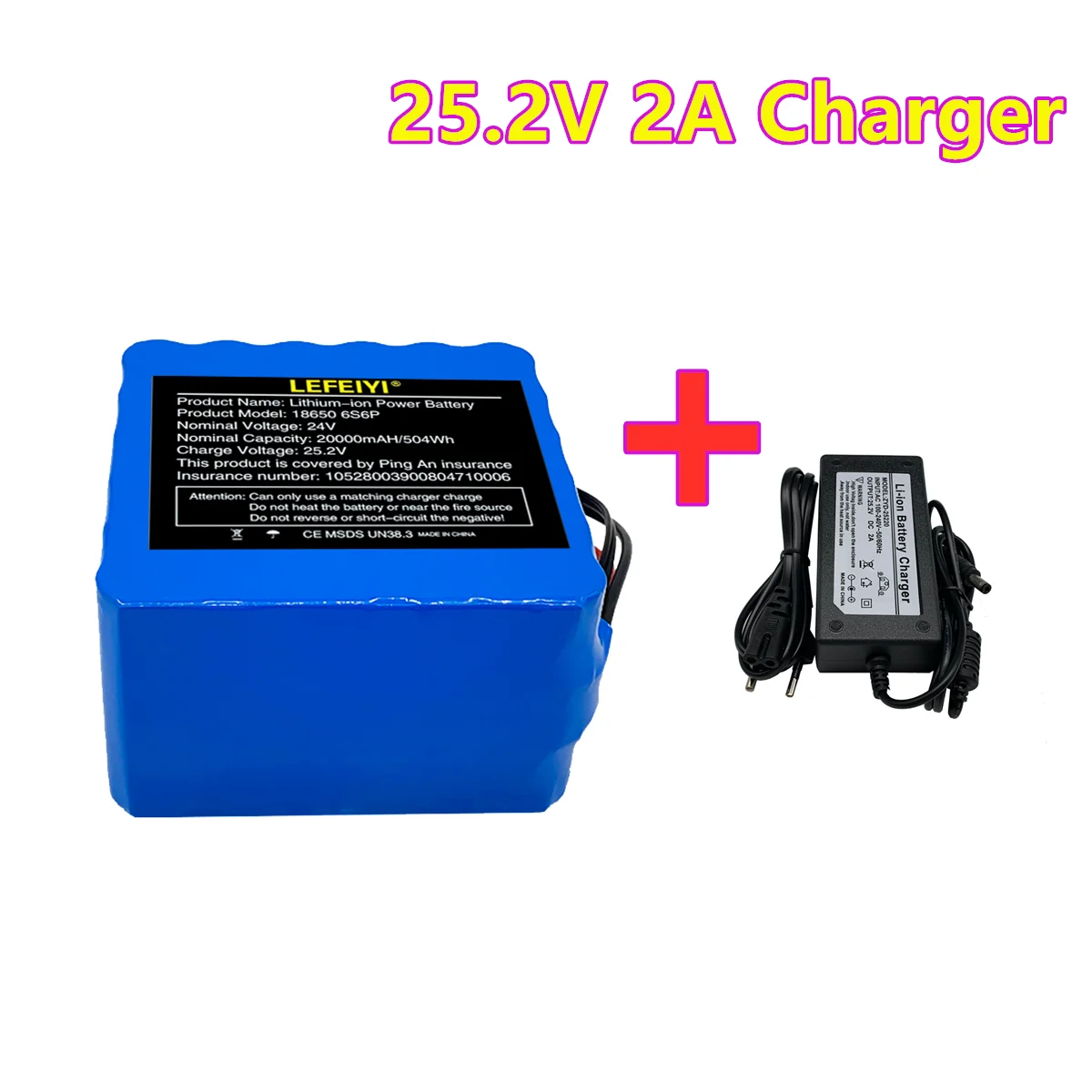 6S6P 24V 20Ah 25.2V Lithium Battery Pack Batteries for Electric Motor Bicycle Eb - £104.02 GBP