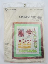 NEW Vintage Strawberries Embroidery Kit 11 x 14 Vogart Crafts Style #2833 - $15.00