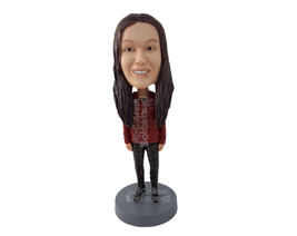 Custom Bobblehead Gorgeous Woman Wearing Sweater And Pants With Shoes - Leisure  - £70.93 GBP