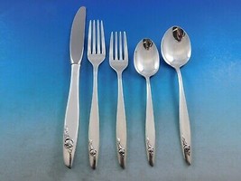 Eternal Rose by Alvin Sterling Silver Flatware Set For 8 Service 44 Pieces New - £2,036.15 GBP