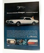 1967 MERCURY COUGAR White 2-door Classic Car Vtg Print Ad  - £7.70 GBP