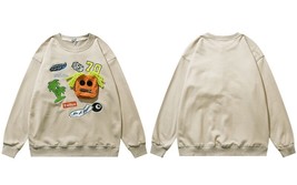 Hoodie Hip Hop Sweatshirt Mens Streetwear Funny Embroidery Zipper Pocket Pullove - £101.93 GBP