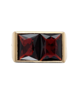 14k Yellow Gold Men&#39;s Modern Genuine Natural Garnet Ring Size 8.5 (#J7305) - €1.178,16 EUR