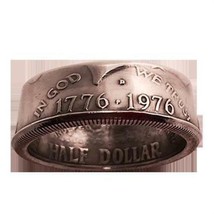 Genuine Half-Dollar Ring Size 12.5 / 21.8 MM) By Diamond Jim Tyler - £15.59 GBP