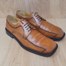 Mezlan Mens Oxfords Size 9 M Capaccio Tan Square Toe Leather Dress Shoes - £38.84 GBP