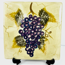 Tabletops Cabernet Ceramic Tile Hand Painted Collection Grape Trivet - £19.97 GBP