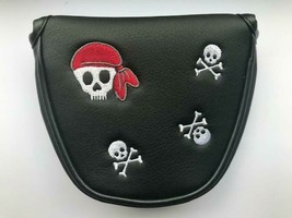 NEW SKULL AND CROSSBONES MALLET GOLF PUTTER HEADCOVER. COVER - £19.69 GBP