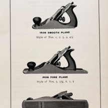 1900 Stanley Tools Iron Planes Advertisement Victorian Wood Engraving F17F - $367.88 MXN