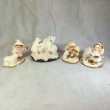 Lot Of 4: K&#39;s Collection: 3 Polar Bears, Baby Walrus, Baby Penguin, Baby... - £15.57 GBP