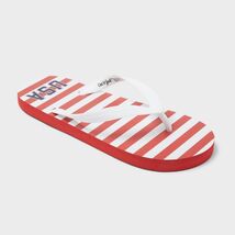 Cat &amp; Jack Kids Americana USA Flip Flops Red/White Thong Strap Size M 6/7 - $11.84