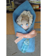 Odd Wood Head Cloth Blanket Boy Doll Magnet 3" Tall - $14.85