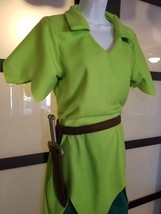 Peter Pan costume Custom made Cosplay Tunic, hat, belt, sheath, dagger, shoes - £103.67 GBP+