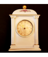 Beautiful Porcelain Paul Sebastian Mantel Clock 8&quot; tall Gold Accent Pink... - £15.58 GBP