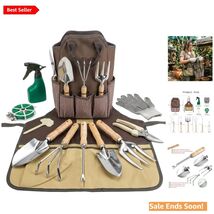 Rust-Proof 12-Piece Gardening Tool Kit with Tote &amp; Apron - Gift for Gard... - $57.37