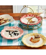 Pioneer Woman Seven (7) Piece Set ~ Novelty 7&quot; Stoneware Plates ~ Gold-T... - $1,102.51 MXN