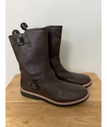 Cole Haan Millbridge Moto Waterproof Boots Women Size 11B Brown Side Zip... - $39.66 CAD