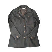 Maeve by Anthropologie Faux Leather Jacket Size 2 Dark Olive Green - $35.15