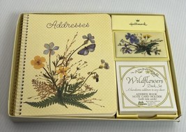 New Vintage Hallmark Desk Set Wildflowers Address Book &amp; Notepad Card Ho... - $16.82
