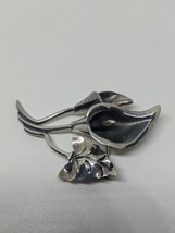 Vintage Sterling Silver 925 Mexico Tulip Brooch Pin - £23.56 GBP