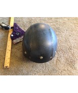 Open Face Vintage Motorcycle Helmet  faux leather  Cafe Racer Bobber - $108.90