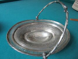 Antique Bridal Basket Rogers Smith Silverplate 9 X 10 X 8&quot; Greek Decor - $1,917.35 MXN