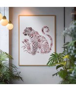 Leopard Wall Decor Nature Home Decor Wildlife Art Botanical Animal Desig... - $11.55 CAD
