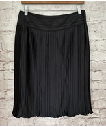 ECCOCI Vintage Black Satin Accordian Pleated Wrap Skirt Knee Length Size... - £51.51 GBP
