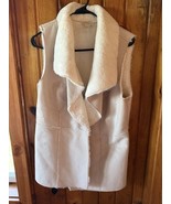 CHICOS WOMEN&#39;S VEST SHERPA CREAM  FAUX  FUR SIZE 1 - $1,254.26 MXN