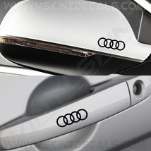 Audi Rings Logo Premium Mirror / Handle Decals Kit Stickers TT RS S-line... - $11.00