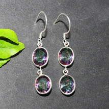 925 Sterling Silver Mystic Topaz Earrings Handmade Jewelry Gift For Her - £26.12 GBP