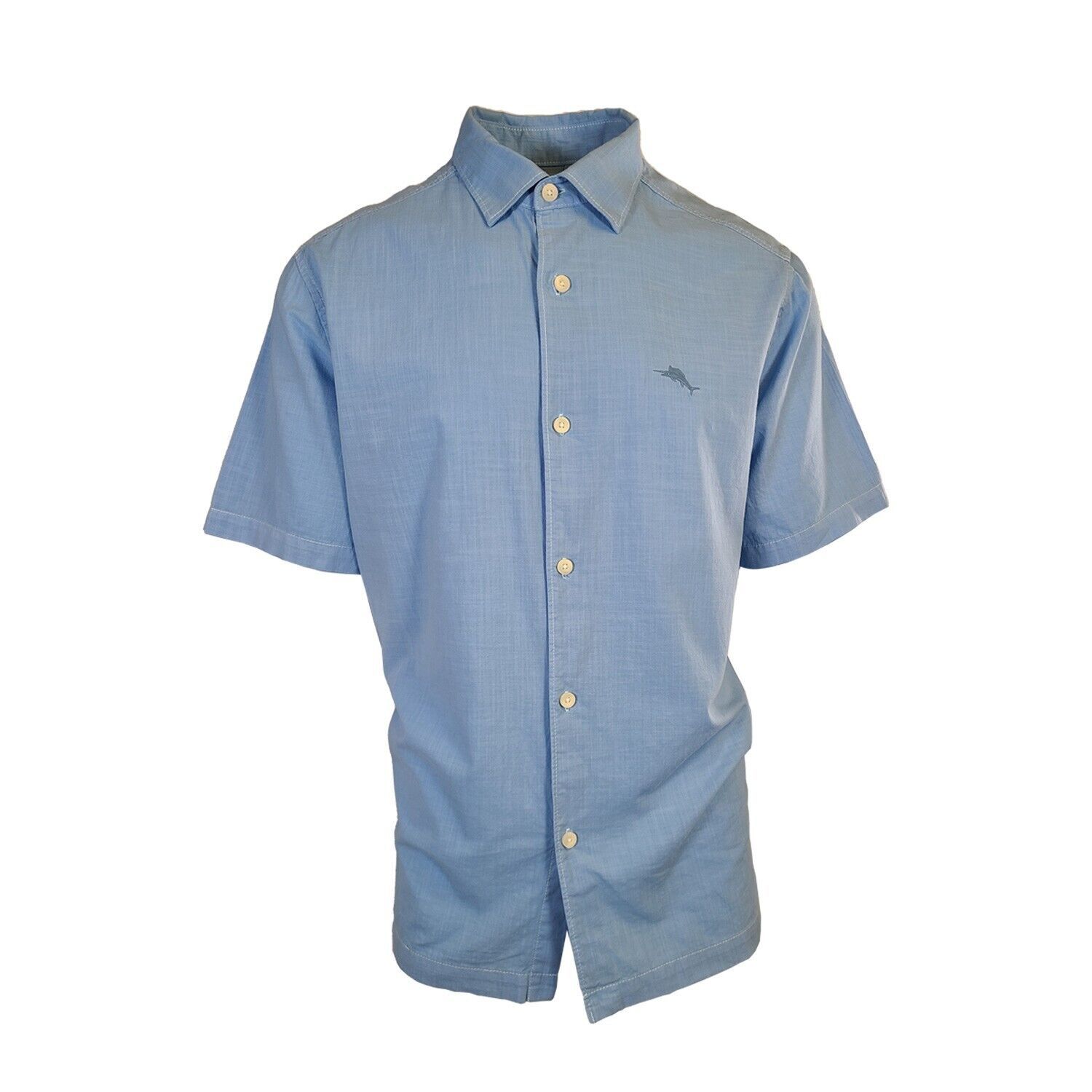Tommy Bahama Men's Sky Blue Shirt Logo Short Sleeve Button (S06)