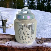 Rae Dunn &quot;DREAMING OF A WHITE CHRISTMAS&quot; Large 8&quot; Iridescent Canister Bl... - £40.13 GBP