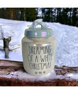 Rae Dunn &quot;DREAMING OF A WHITE CHRISTMAS&quot; Large 8&quot; Iridescent Canister Bl... - £40.37 GBP