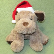 Russell Stover Coco Puppy Santa Hat Dog Plush 12&quot; Stuffed Animal Christmas Toy - £8.46 GBP