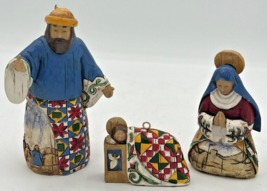 2004 Jim Shore Joy to the World Holy Family 3 Christmas Nativity Ornaments  JS3 - £47.12 GBP