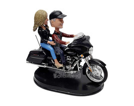Custom Bobblehead Motorcycle couple lover wearing cool outfit ready to hit the r - £128.96 GBP