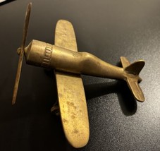 Vintage WW2 Solid Brass SPITFIRE Airplane Model Propeller Aircraft - $62.89