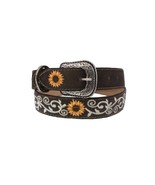 Kids Brown Western Belt Cowboy Dress Leather Floral Embroidery Cinto Rancho - $34.17 CAD