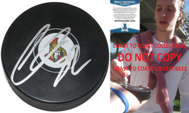 Thomas Chabot signed Ottawa Senators logo Hockey puck exact proof Beckett COA - £79.32 GBP