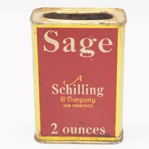 Schilling Sage Spice Tin Advertising Packaging Design - £11.44 GBP