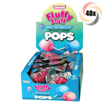 Full Box 48x Pops Charms Fluffy Stuff Cotton Candy Blow Pops Lollipop | .65oz - £15.90 GBP